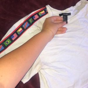 International flags crop top